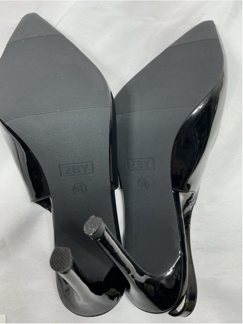 Womans New Coutgo Sling Back Pumps Black Size 9.5 Stiletto Heel - Picture 6 of 8